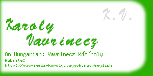karoly vavrinecz business card